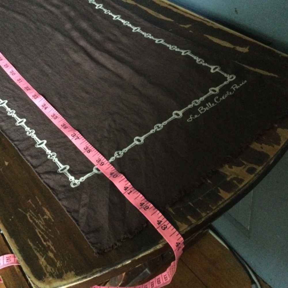 Vintage La Belle Creole - Paris Silk Scarf Horse bit design in a dk brown & gold - Picture 9 of 10